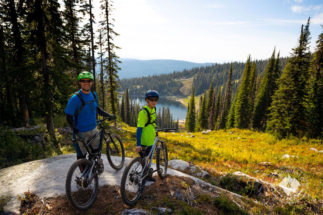 Adam and Oliver Benson riding the Big White bike park